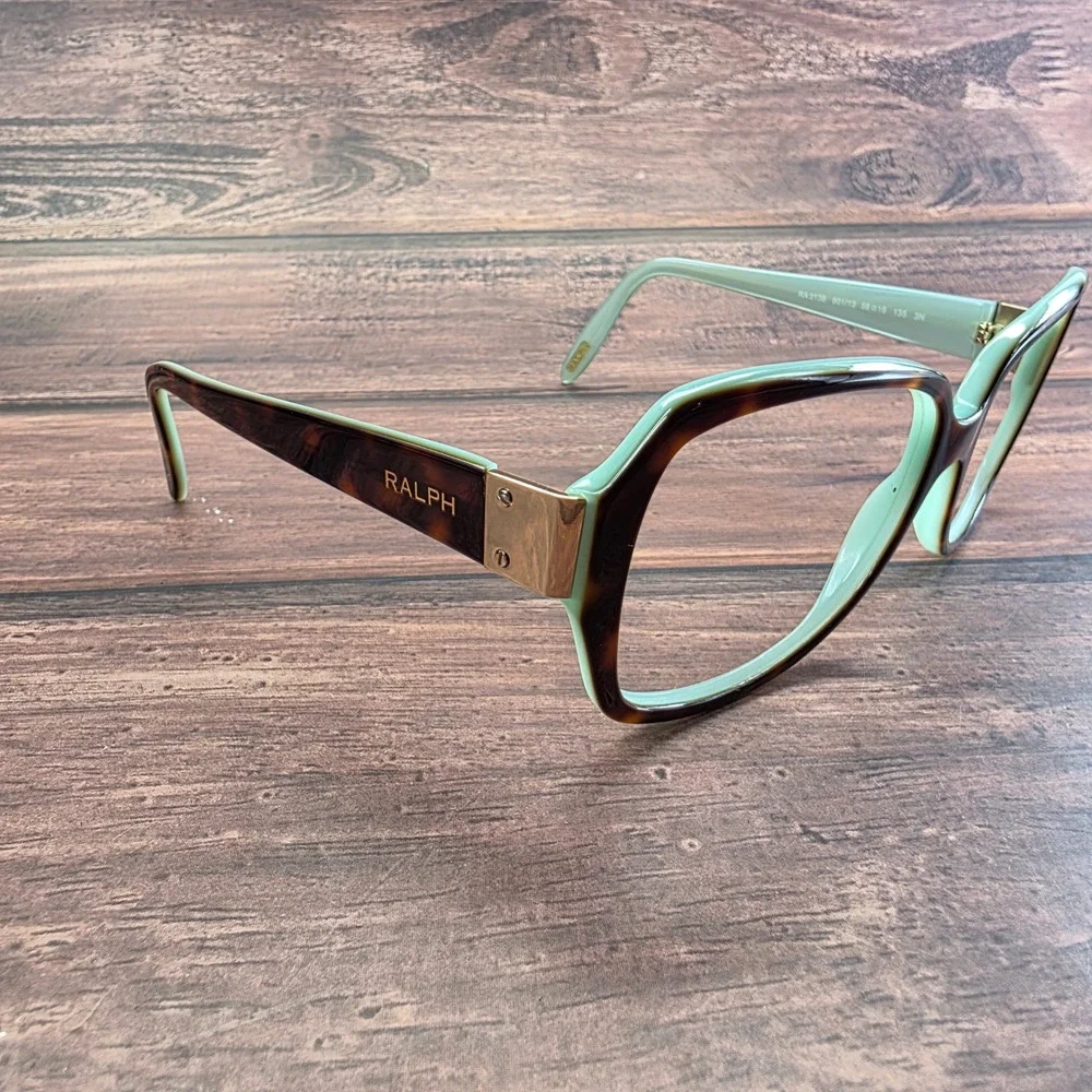 Ralph Lauren RA5138 Dark Havana Mint Green Square‎ Eyeglass Frames 58-16-135